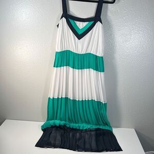 Banana Republic White and Teal Maxi Dress